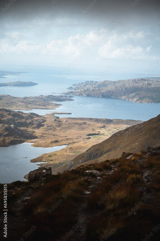 View from a mountain in cloudy weather