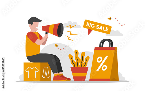 Sale and Offer Flat Concept Illustration