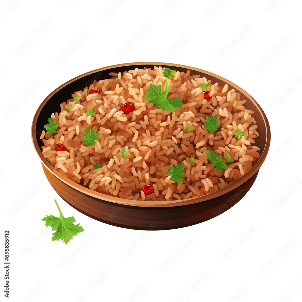 Dirty rice isolated on transparent background Dirty rice isolated on transparent background