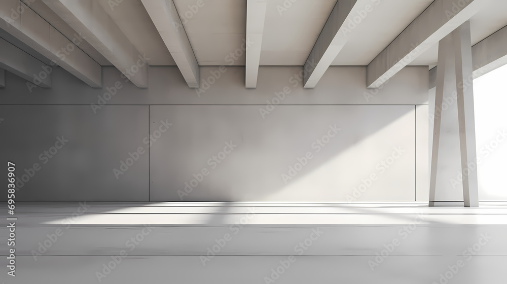 Fototapeta premium 3d render of abstract futuristic architecture with empty concrete floor