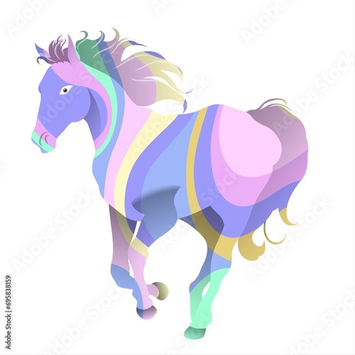 Colorful unicorn isolated on white background. Vector illustration for your design
