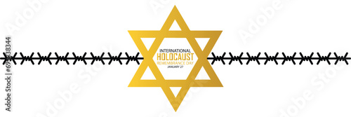 International Holocaust Remembrance Day vector. Star of David . January 27. Important day