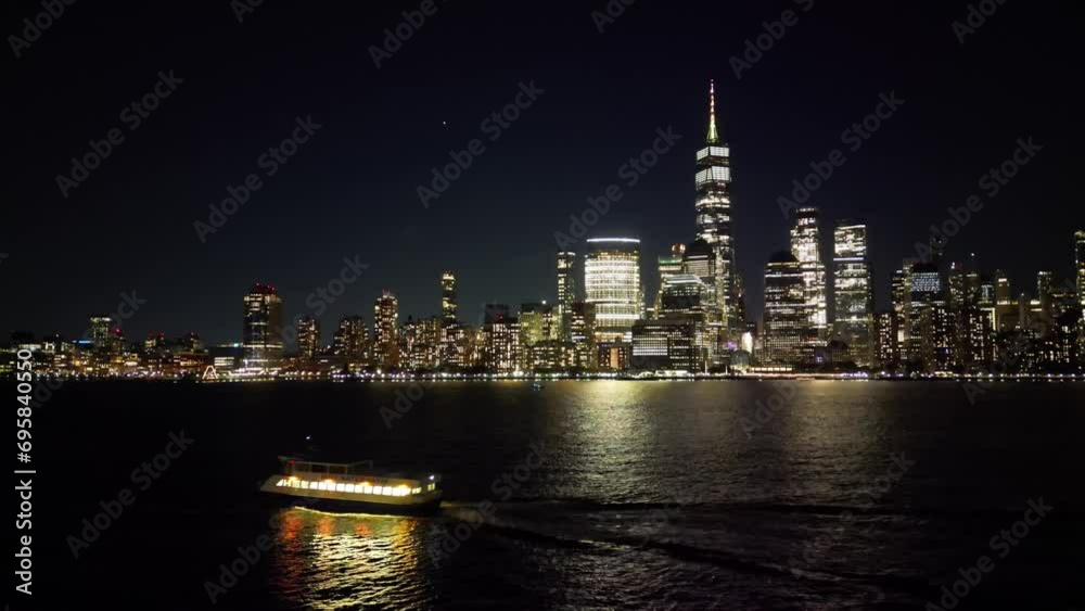 US City. Manhattan at night city lights. Night in Manhattan, NYC aerial view. New York City, Illuminated Manhattan view from drone. NYC, Manhattan skyline. Night city scene NY, USA. US City. Manhattan at night city lights. Night in Manhattan, NYC aerial view. New York City, Illuminated Manhattan view from drone. NYC, Manhattan skyline. Night city scene NY, USA.
