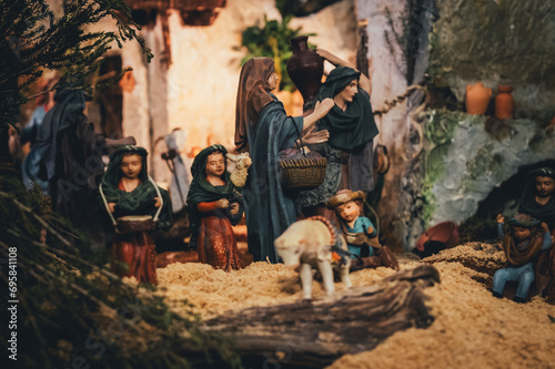 scenes from a nativity scene. Jesus birth. Christmas decoration