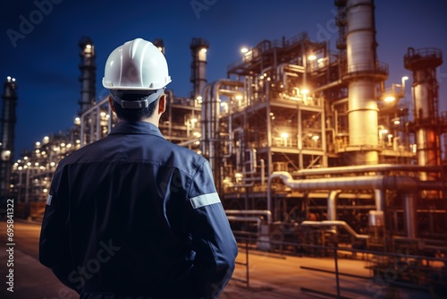 Engineer overseeing industrial plant