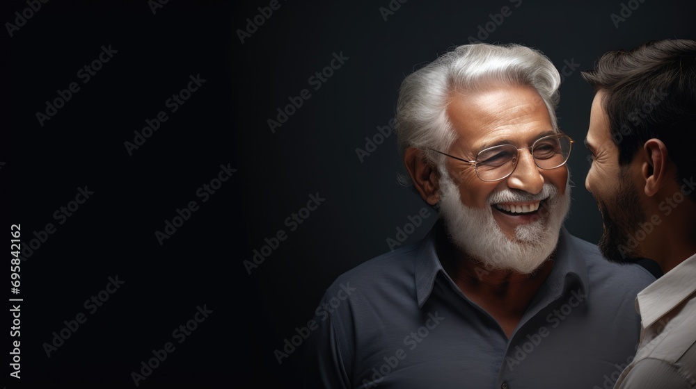 Indian middle aged smiling man in trendy casual clothes head shot portrait. Positive happy guy feels optimistic. Handsome confident mature good looking male laughing feeling excited close up shot.. Indian middle aged smiling man in trendy casual clothes head shot portrait. Positive happy guy feels optimistic. Handsome confident mature good looking male laughing feeling excited close up shot..