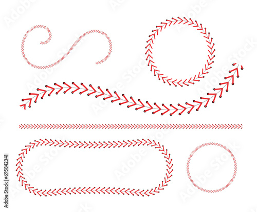 Lace from a baseball on a white background. Vector EPS 10
