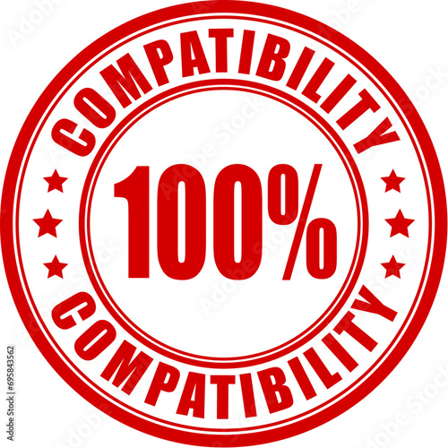100 percent compatibility round label