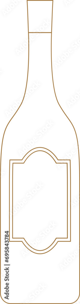 Linear Beer or Wine Bottle Icon Linear Beer or Wine Bottle Icon