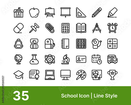 School icon collection suitable for web and apps icon, poster, or social media photo
