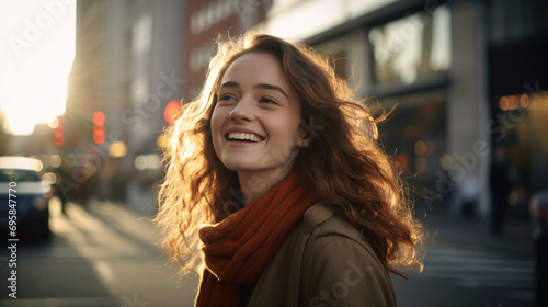 Portrait of a smiling woman.