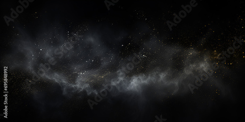 Minimalistic design with a muted black shade Modern background  Abstract Black Background With Glowing white Dust Particles Ai Generative © Hafiz