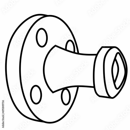 Line flange pipe vector illustration, on white background, suitable for water line controction
