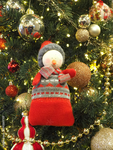 Christmas and new year decorations, close-up, holiday concept. There is free space for text on the photo.