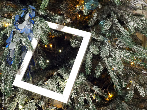 Christmas and new year decorations, close-up, holiday concept. There is free space for text on the photo.
