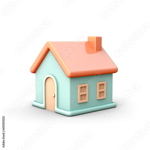 3d render house isolated on white