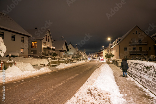 Bavarian City Shape with huge winter snow chaos
