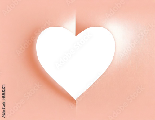 Peach Fuzz heart on a white background