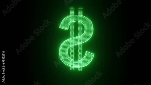 dollar symbol on black background photo