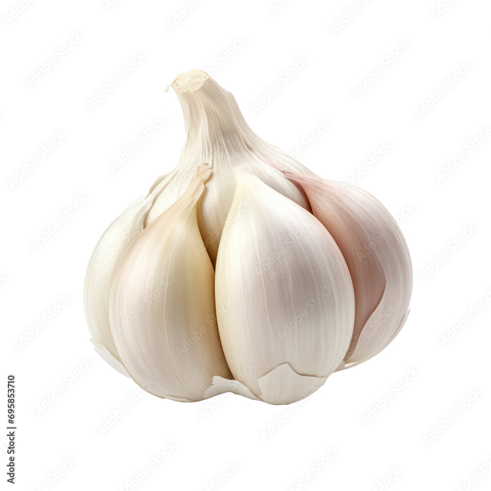 Obraz premium Garlic on transparent background. Design for organic shops, grocery shops and markets.