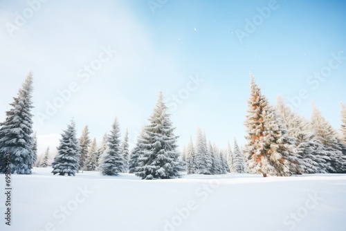 thick snow on conifers creating a winter wonderland © primopiano