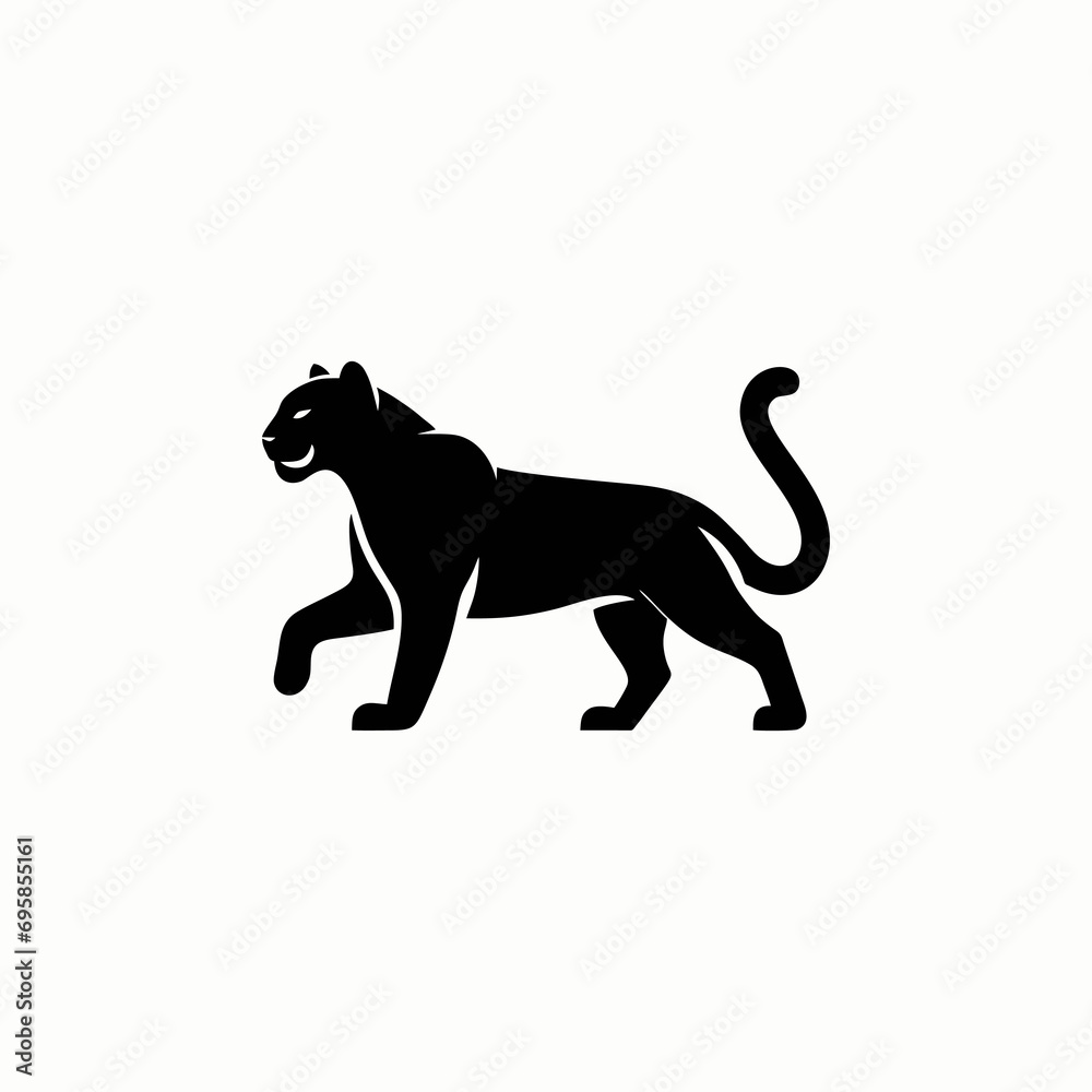Leopard silhouette minimalist logo design inspiration