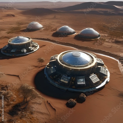 A terraformed Mars bustling with colonies and terraforming machinery reshaping the landscape2 photo