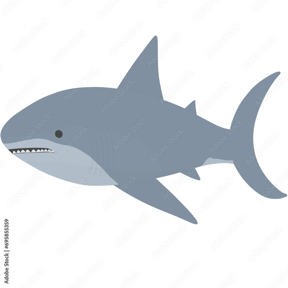 Cartoon grey shark 