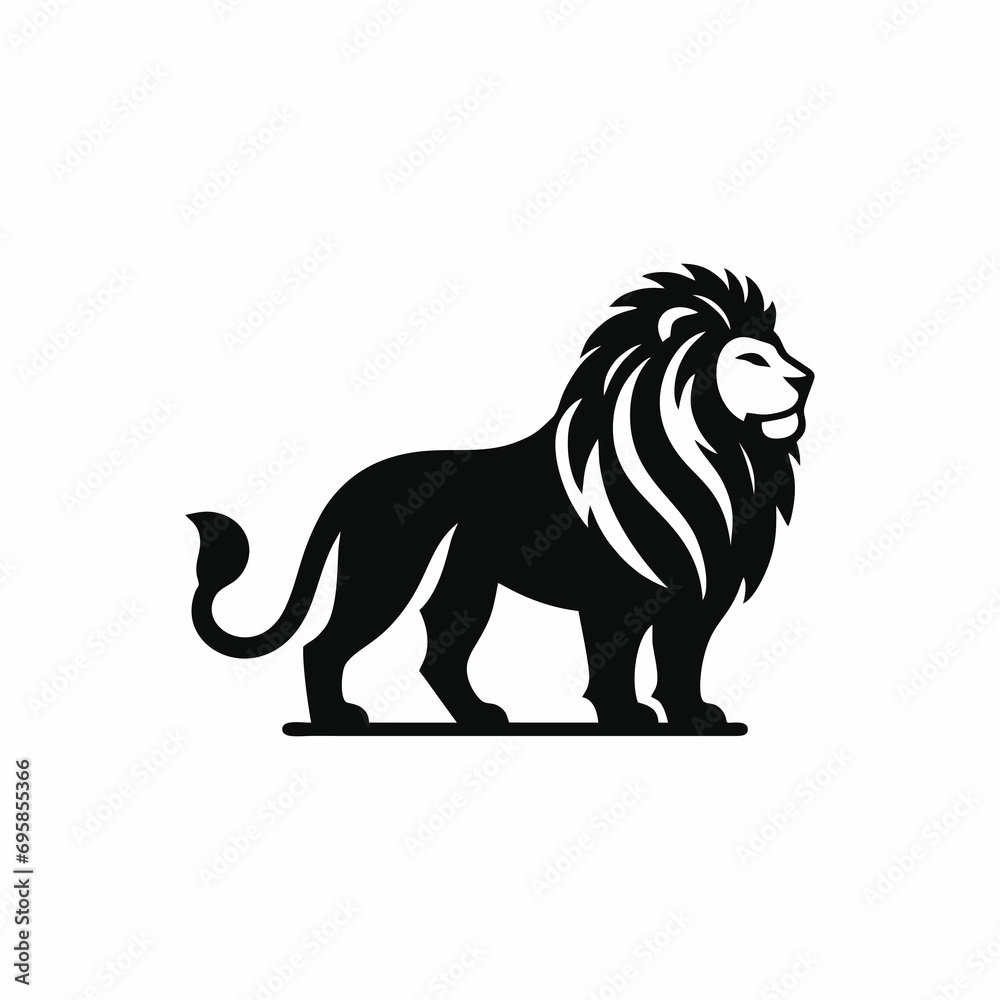 Fototapeta premium Lion silhouette minimalist logo design