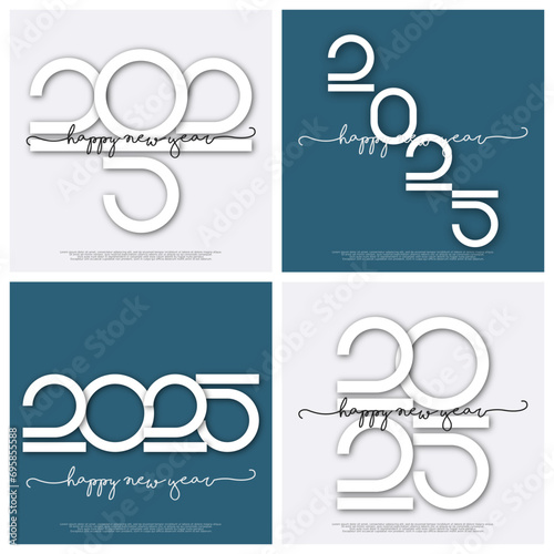 Happy new year - best wishes 2025 with colorful truncated number. Perfect vector for poster, banner, greeting and new year 2025 celebration.