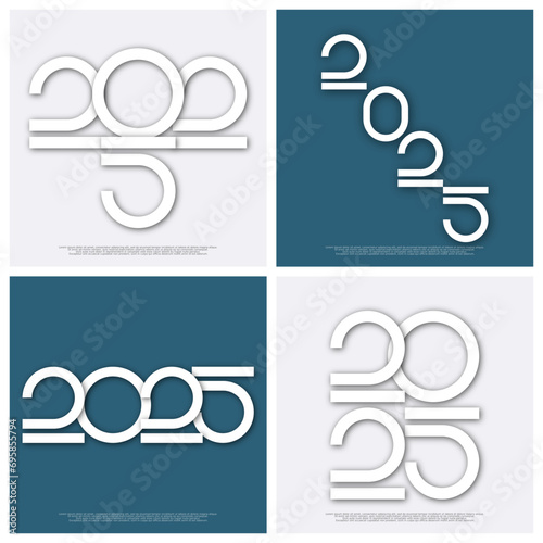 Happy new year - best wishes 2025 with colorful truncated number. Perfect vector for poster, banner, greeting and new year 2025 celebration.
