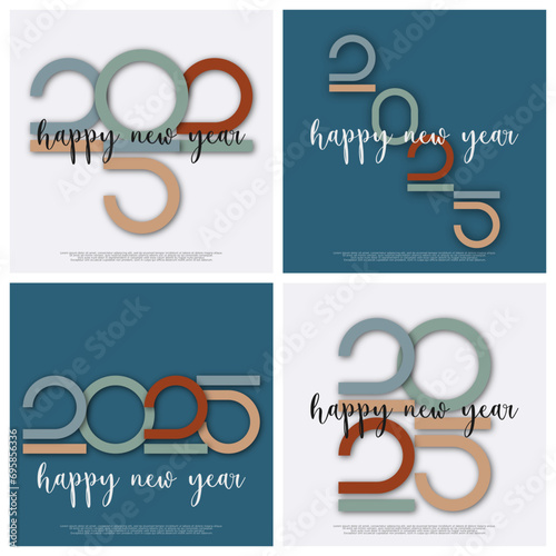 Happy new year - best wishes 2025 with colorful truncated number. Perfect vector for poster, banner, greeting and new year 2025 celebration.