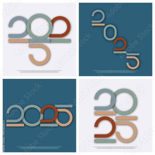 Happy new year - best wishes 2025 with colorful truncated number. Perfect vector for poster, banner, greeting and new year 2025 celebration.