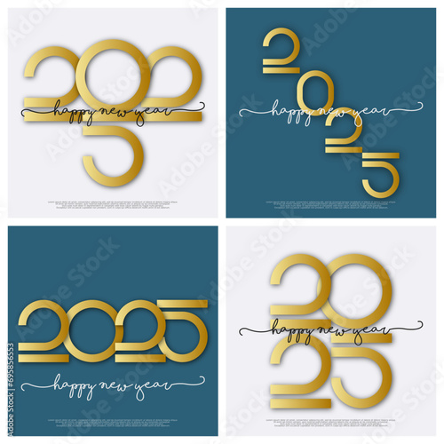 Happy new year - best wishes 2025 with colorful truncated number. Perfect vector for poster, banner, greeting and new year 2025 celebration.