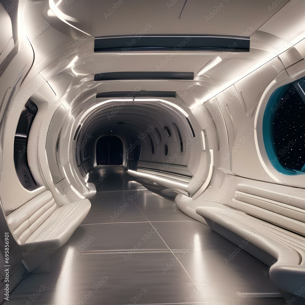 Obraz premium An interstellar train traveling through a network of tunnels in subspace2