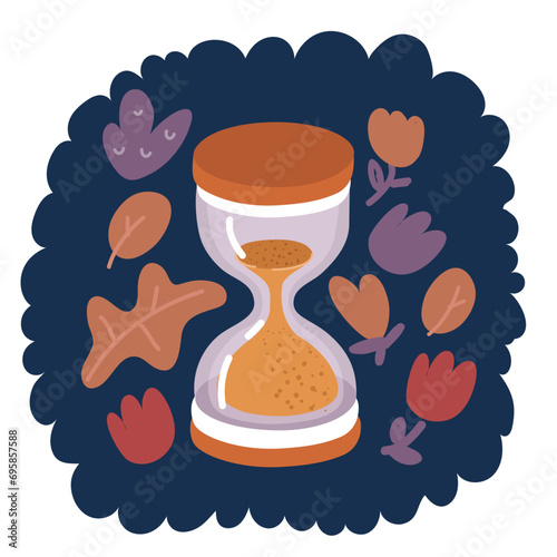 Cartoon vector illustration of Hourglass timer