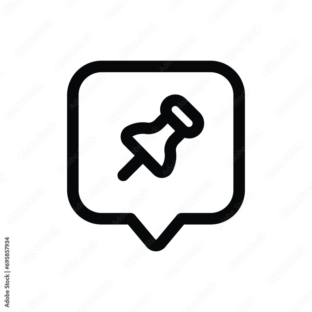 Pinned Comment icon in trendy outline style isolated on white background. Pinned Comment silhouette symbol for your website design, logo, app, UI. Vector illustration, EPS10. Pinned Comment icon in trendy outline style isolated on white background. Pinned Comment silhouette symbol for your website design, logo, app, UI. Vector illustration, EPS10.