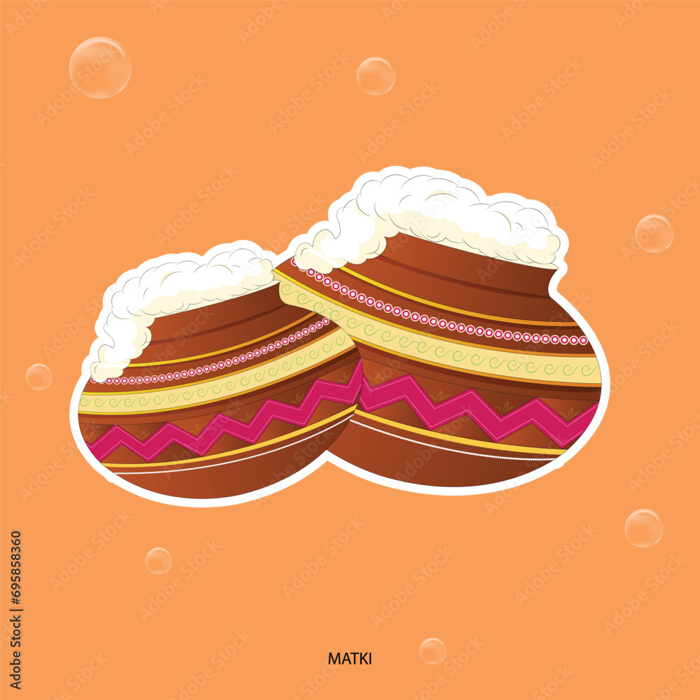 Vector illustration matki or pots editable asset template Vector illustration matki or pots editable asset template
