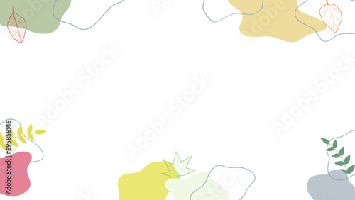 カラフルで抽象的な液体シェイプのフレームイラスト