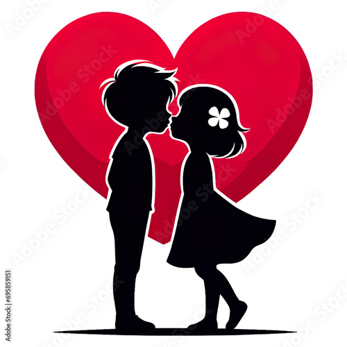 Love Couple Boy and Girl PNG, Love heart png files, Valentine's day clipart, love clipart, heart clipart