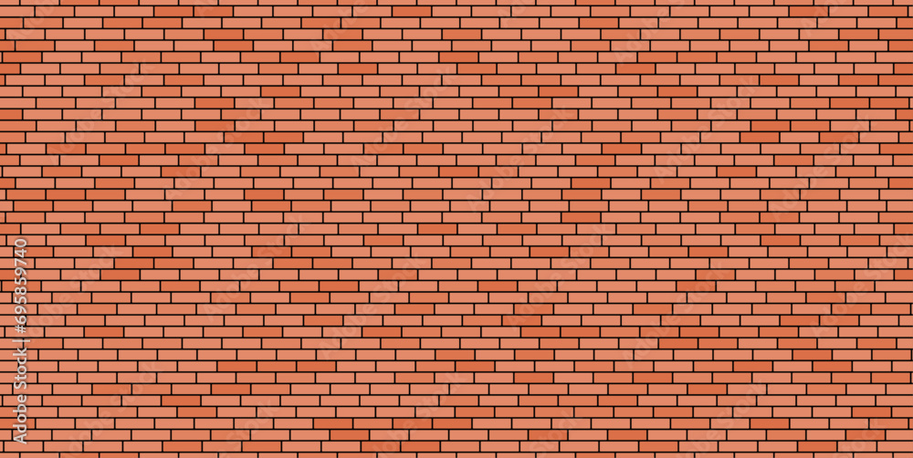 Light red brick wall, seamless background. Vector illustration Light red brick wall, seamless background. Vector illustration