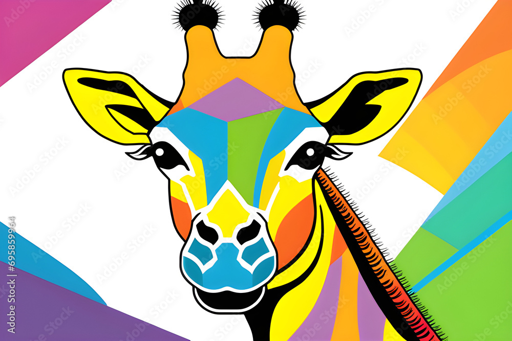 rainbow giraffe.Generative Ai 