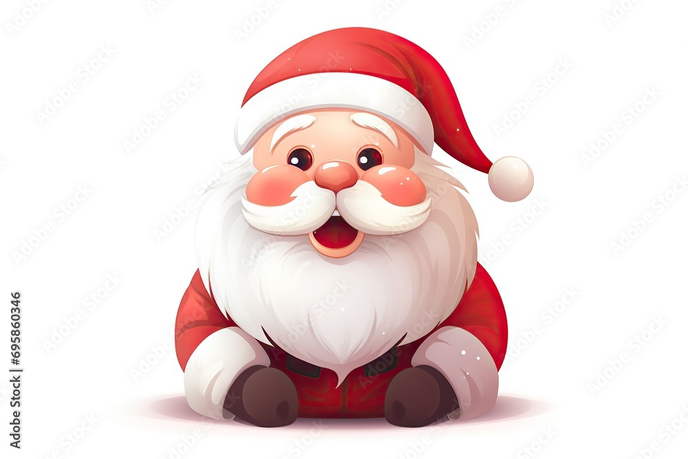 Cute happy and adorable Santa Clause illustration on white background