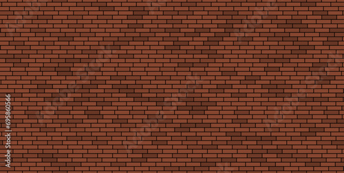 Brown brick wall, seamless background. Vector illustration