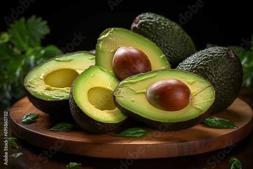 Healthy fruits juice, Avocado, Pineapple, Strawberry, Desert, Vitamin yogurt parfait.