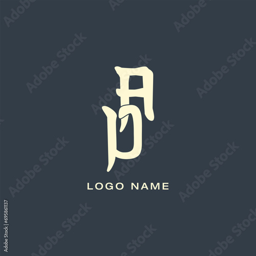 DA letter abstract monogram initial letter logo design photo