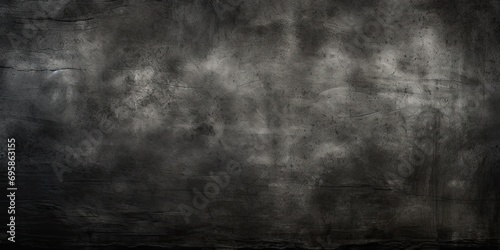 Blackboard and texture converges on dark grunge textured background. Aged and weathered surface painted in shades of black and gray tells story of time passage and unique character it imparts