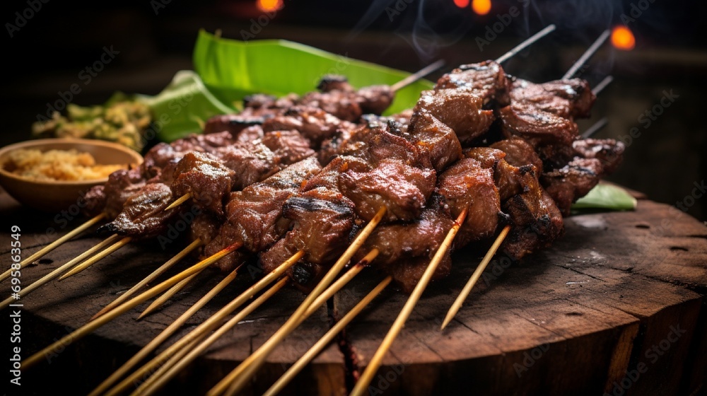 Sate Kambing or satai goat is a food made from young goat meat which is stabbed with a stick and then burned using wood charcoal