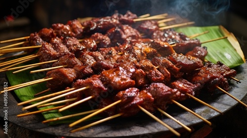 Sate Kambing or satai goat is a food made from young goat meat which is stabbed with a stick and then burned using wood charcoal photo