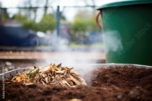 steam rising from a hot compost pile